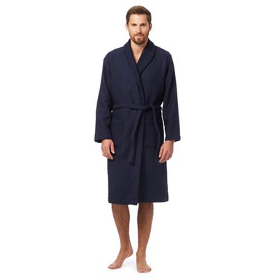 Navy waffle dressing gown